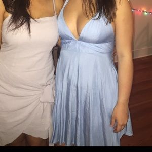 Blue V cut dress from lulus!